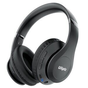 Wireless Over-Ear Bluetooth 5.3 Black Headphones with Mic  New Open Box